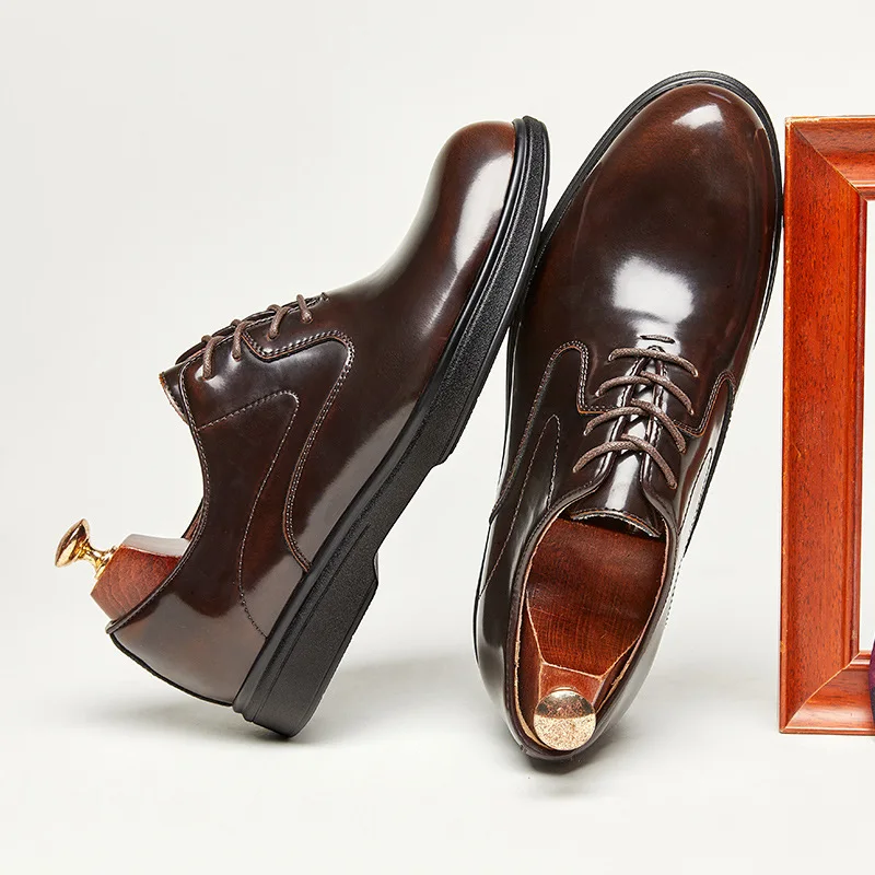 

British Men Formal Oxford Shoes Leather Business Casual Leather Shoes