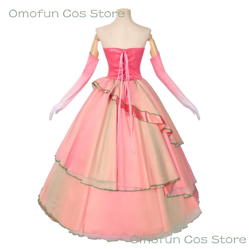 الشريرة 2 Glinda تأثيري الوردي فستان الأميرة فستان طويل يتوهم زي المرأة الساحرة هالوين النساء ملابس الحفلات شعر مستعار فيلم 2025 جديد