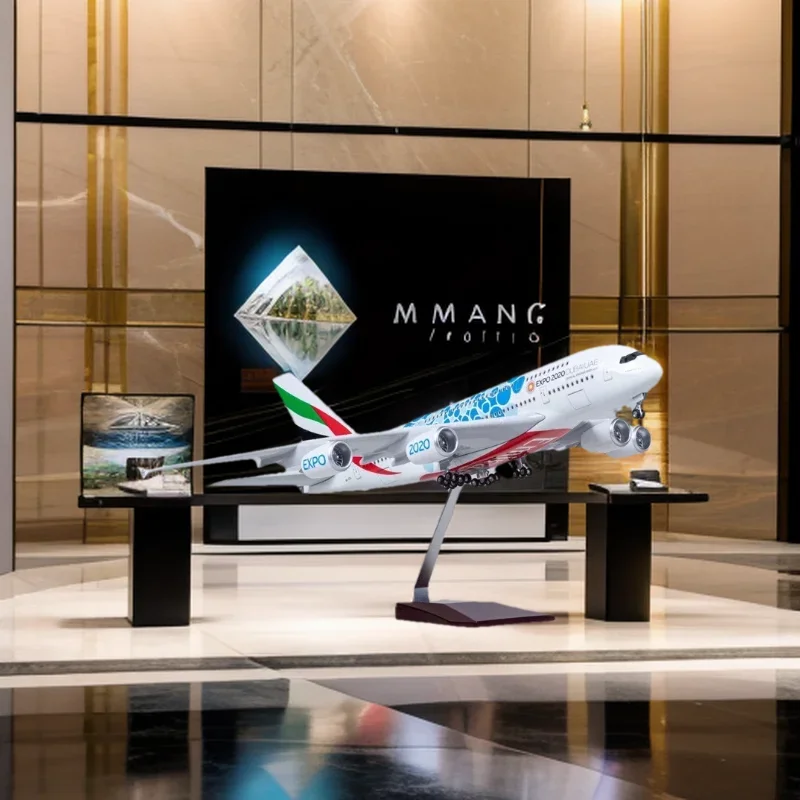 

46CM 1:160 Scale Emirates Aviation Expo 2020 Dubai Airlines Miniature Airplane Model Plane Metal Scale Aircraft Toys Games Play