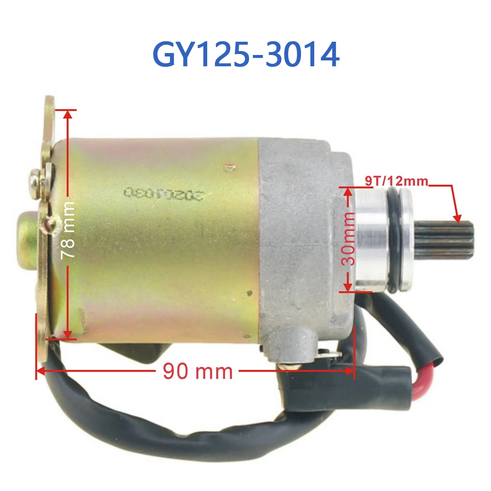 GY125-3014 GY6 125cc 150cc Starter Motor Assy GY6 125cc 150cc Chinese Scooter Moped 152QMI 157QMJ Engine