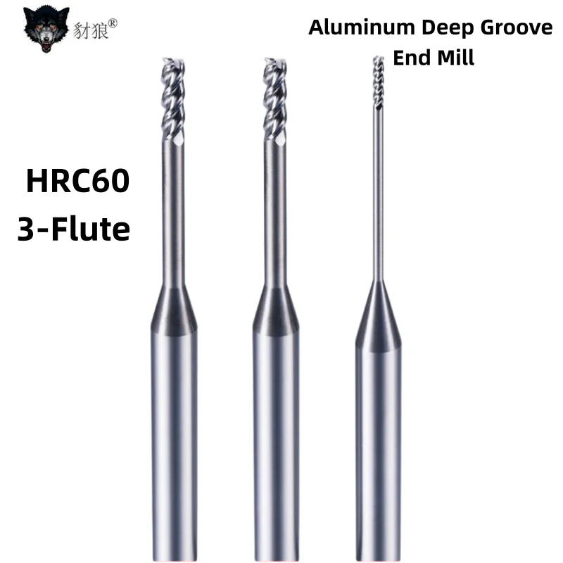 

HRC60 3 Flute Deep Groove Tungsten steel End Milling Cutter Cnc Routerbits Long Flute Endmills 3.6mm-5.9mm Lengthened Deep Hole