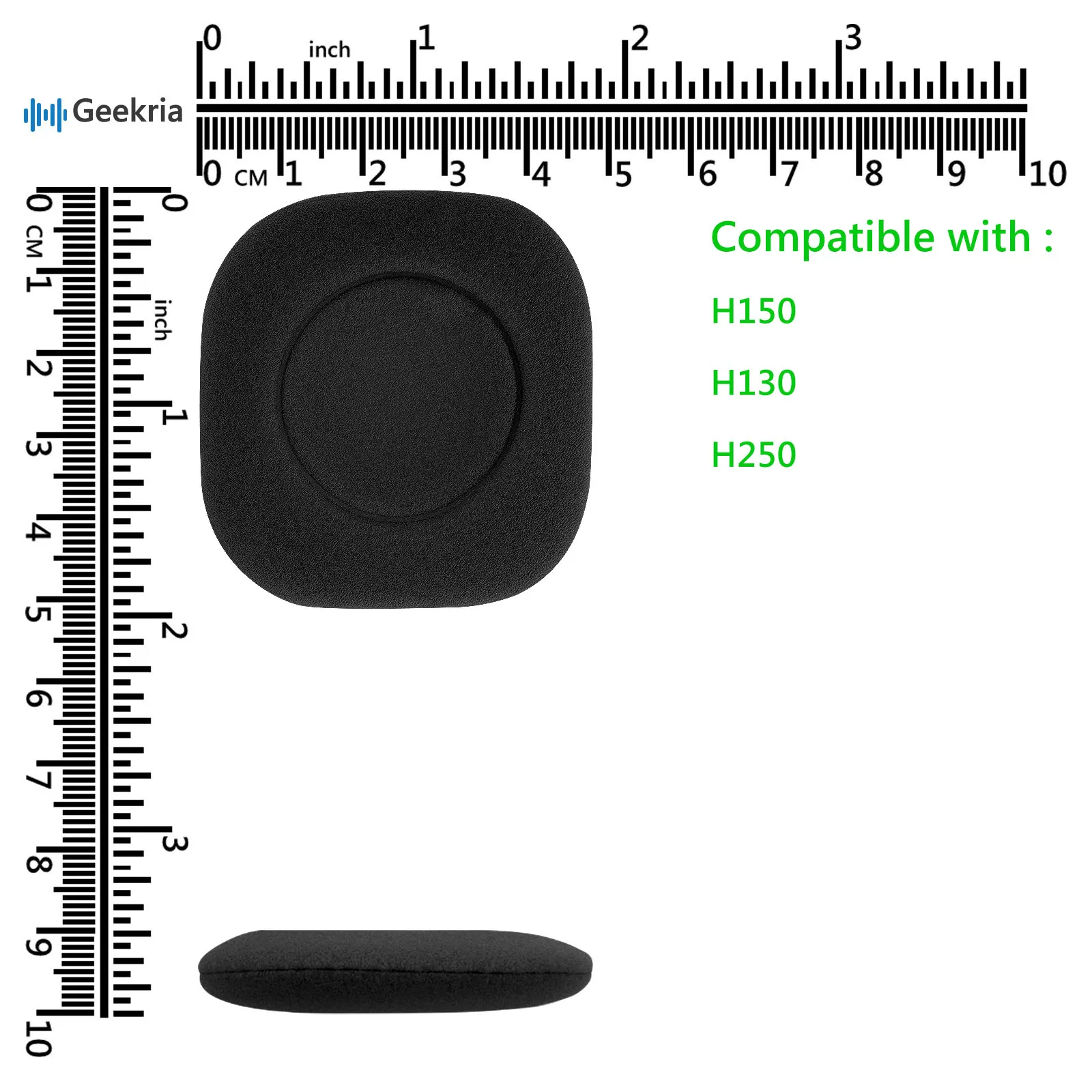 Geekria cuscinetti auricolari di ricambio in schiuma QuickFit per Logitech H150 H151 H130 H250 cuffie cuscini per le orecchie, auricolari per cuffie