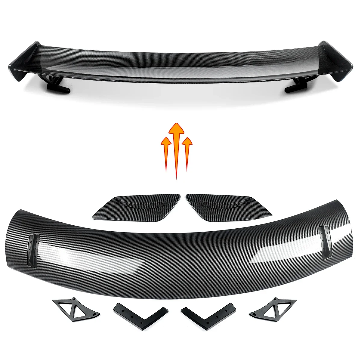 Ala spoiler per bagagliaio posteriore per Ford Mustang GT500 GT Style 2 porte effetto carbonio 15-22