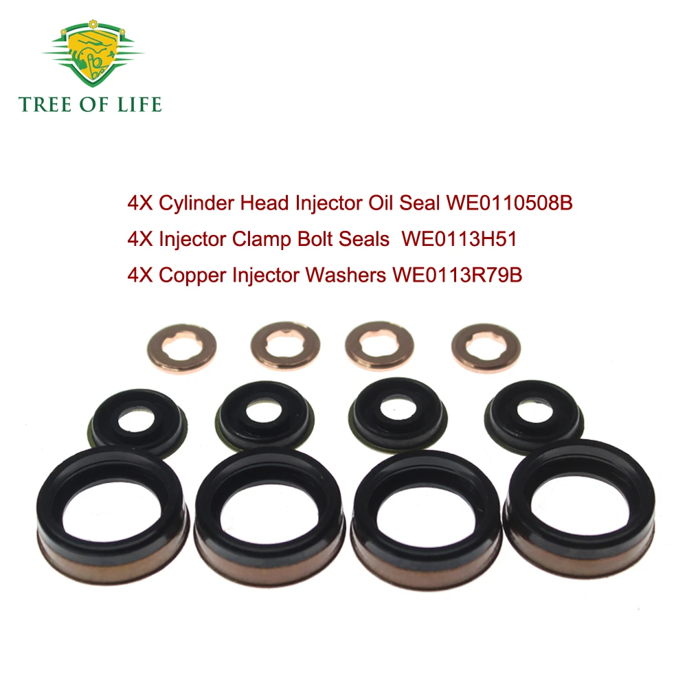 

Комплект уплотнений и шайб для топливных форсунок головки блока цилиндров для MAZDA BT-50 BT50 UN 2.5L 3.0L 2006-2011 WE0113R79B WE01-13-H51 WE01-10-508B