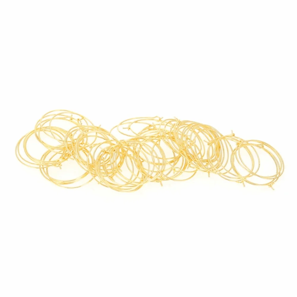 100Pcs Gold/Silver Color Steel Circle Earring Loops Open Loop Design Round Shape Jewelry Findings Wine Glass Hoop Ring