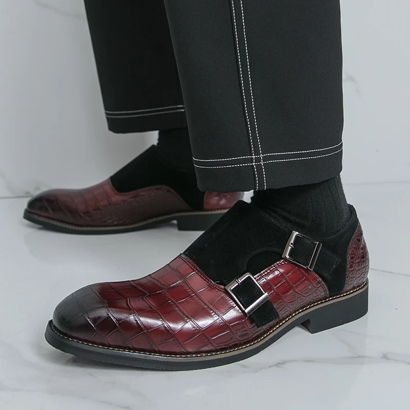 

Мужская деловая обувь, удобная противоскользящая обувь на одной ноге, регулируемый ремешок с пряжкой, резиновая подошва, официальная обувь, мужская офисная обувь