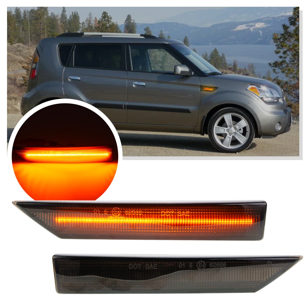 

Ярко-янтарный светодиодный боковой габаритный фонарь указателя поворота для KIA Soul 2009 2010 2011-2013, индикатор переднего крыла, водонепроницаемый