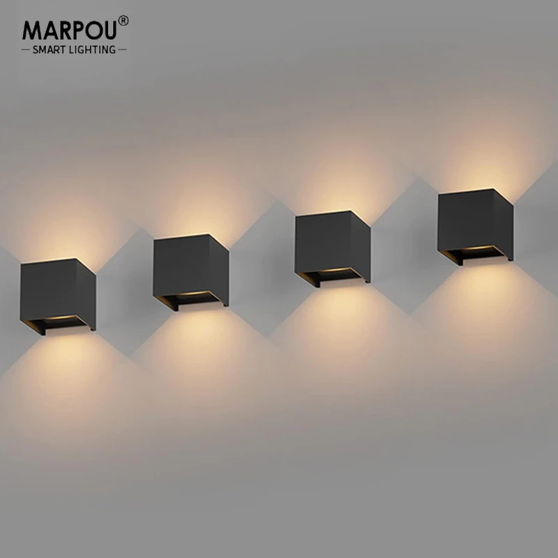 6W Lampada LED Wall Light Square LED Warm White Cold White IP65 LED waterproof Wall Lamp Indoor and Outdoor Adjustable courtyard