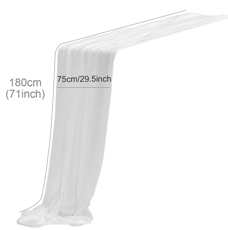 

180cm Chiffon Table Runner Dining Table Decoration Cotton Gauze Table Runner Romantic Boho Tablecloth for Wedding Party Decor