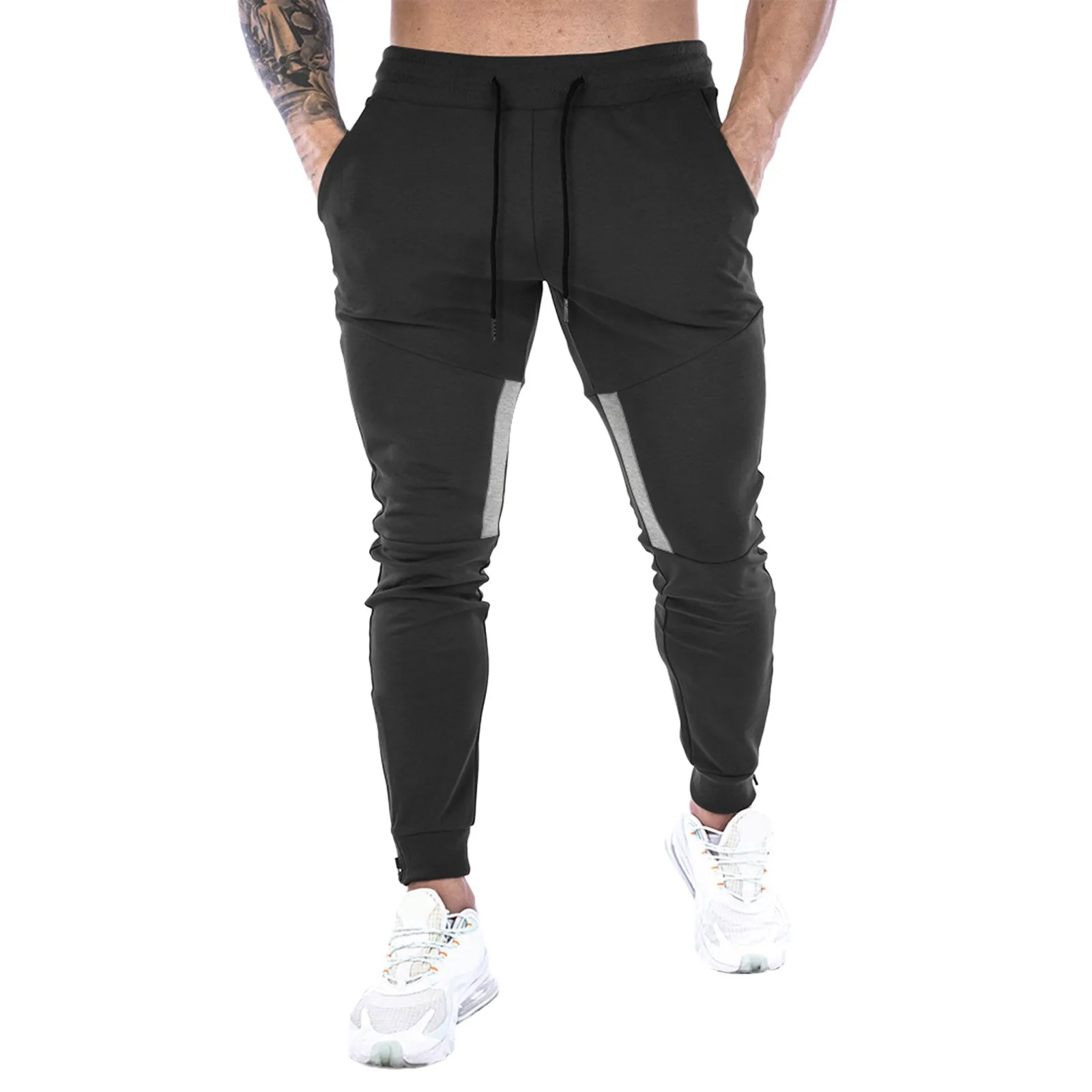 

2024 New Straight Men's Gym Pants Running Workout Athletic Joggers Slim Fit Sports Track Pants With Zipper Pockets 남자 여름바지
