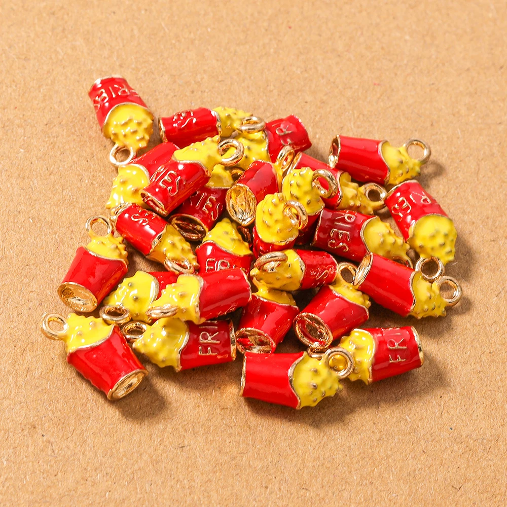 

5pcs Enamel French Fries Charms Pendants for Jewelry Making Necklace Earrings Bracelet DIY Handmade Accessories Supplies