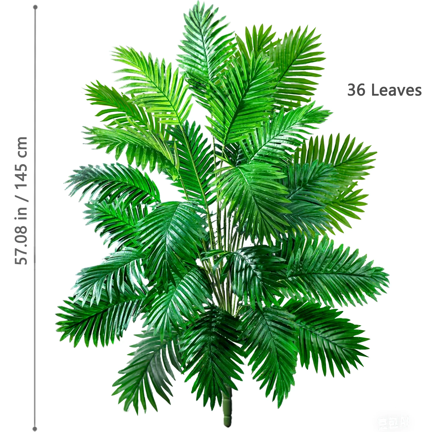 NONE 68–145 cm (57 Zoll) künstlicher Palme, tropische Kunstpflanze, grüne Kunststoff-Palmenblattzweige, geeignet für die Dekoration von Hausgarten 7