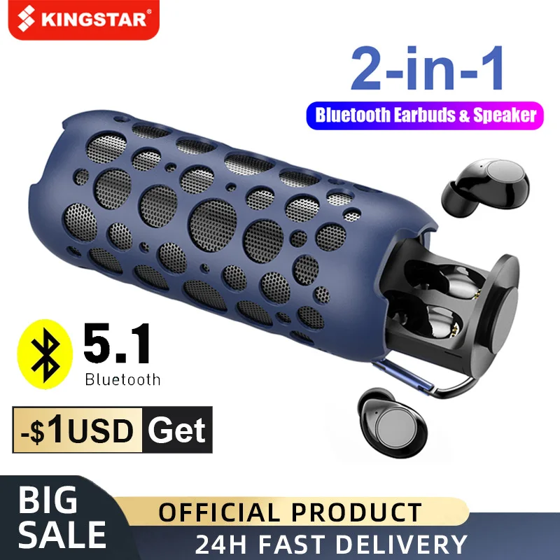 KINGSTAR Drahtlose Kopfhörer Bluetooth Lautsprecher Touch Sport Kopfhörer Starke Bass Sound box Tragbare Lautsprecher In-Ohr Ohrhörer 2in1