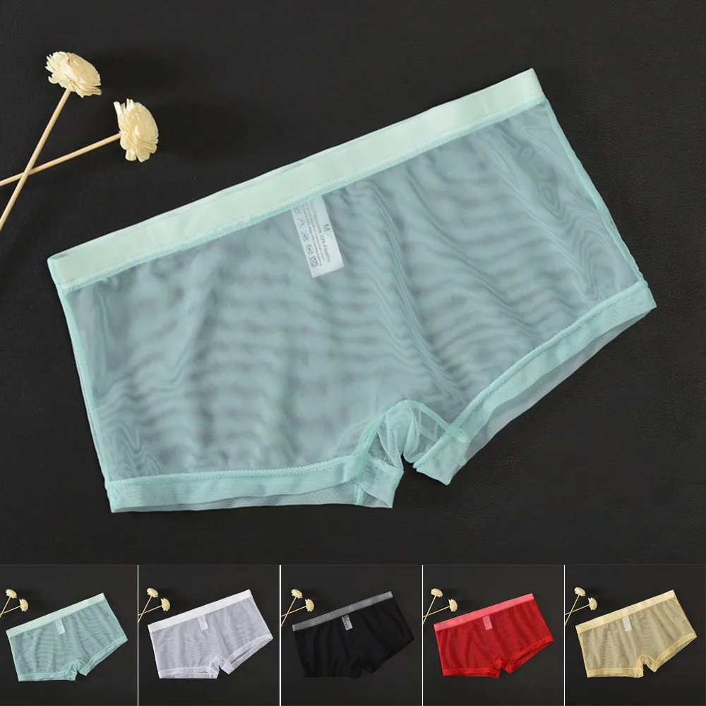

Мужское прозрачное нижнее белье, сексуальное женское белье, сетчатые трусики, брюки, дышащие прозрачные боксеры, прозрачные трусы, быстросохнущие трусы