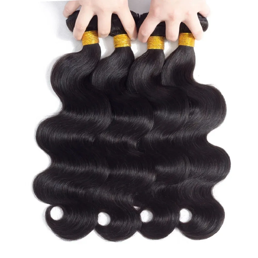 Human Hair Bundles 30 32 Inch Body Wave 100% Human Hair Weave Bundles Natural Remy Hair 1/3/4 Bundles Body Wavy Hair Extensions