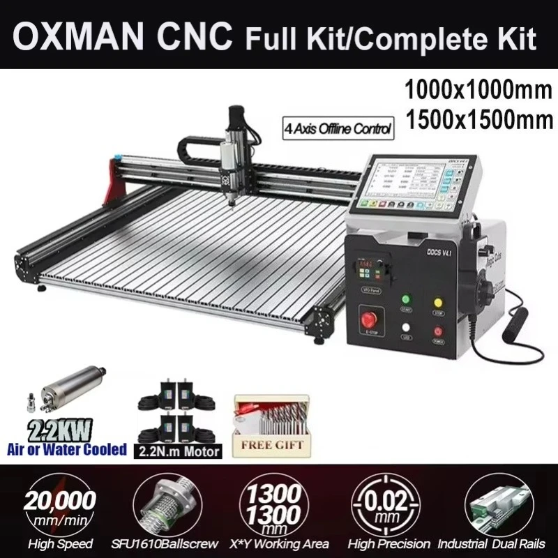 10%OFF BulkMan3D High-Precision OXMAN CNC Full/Complete Kit 4-Axis DDCSV4.1 Offline System 2.2N.m Closed-Loop for Wood Router