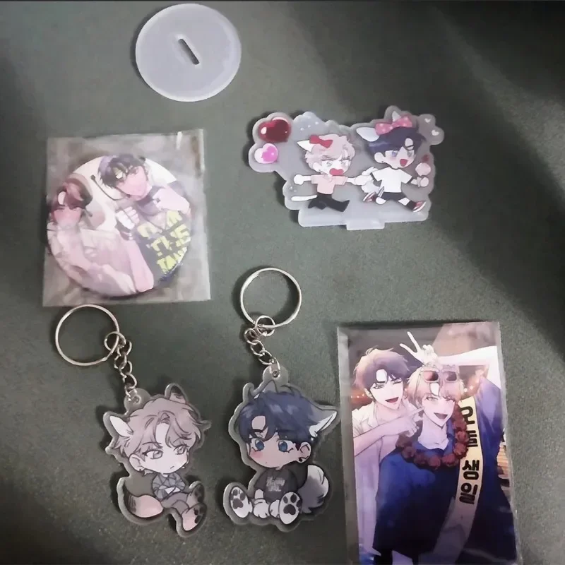 Sketch Anime Keychain Lee Joobin Choi Ilkyung Anime Keychain Acrylic Stand Korean BL Manwha Goods Collection Desk Display Gift