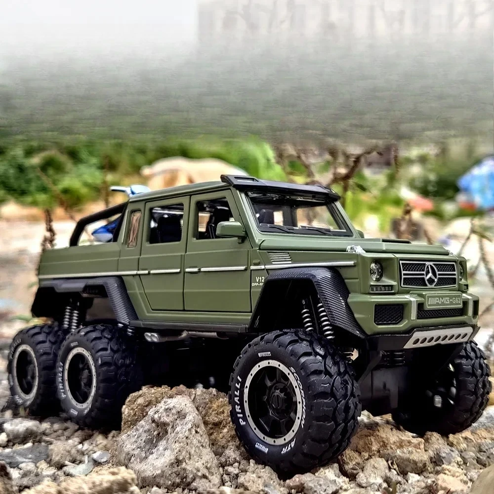 

Металлическая коллекционная модель внедорожника M G63 AMG Big Foot 1:28 со звуком и светом, игрушка для детей, подарок A556