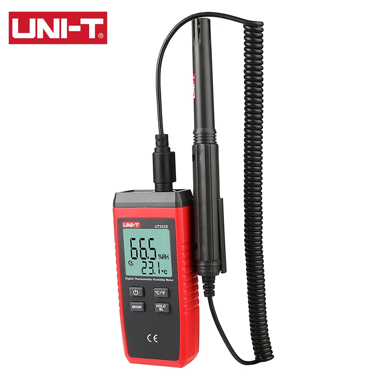 UNI-T UT333S البسيطة درجة الحرارة الرطوبة متر في الهواء الطلق الرطوبة الزائد إشارة LCD الرقمية الحرارية الرطوبة