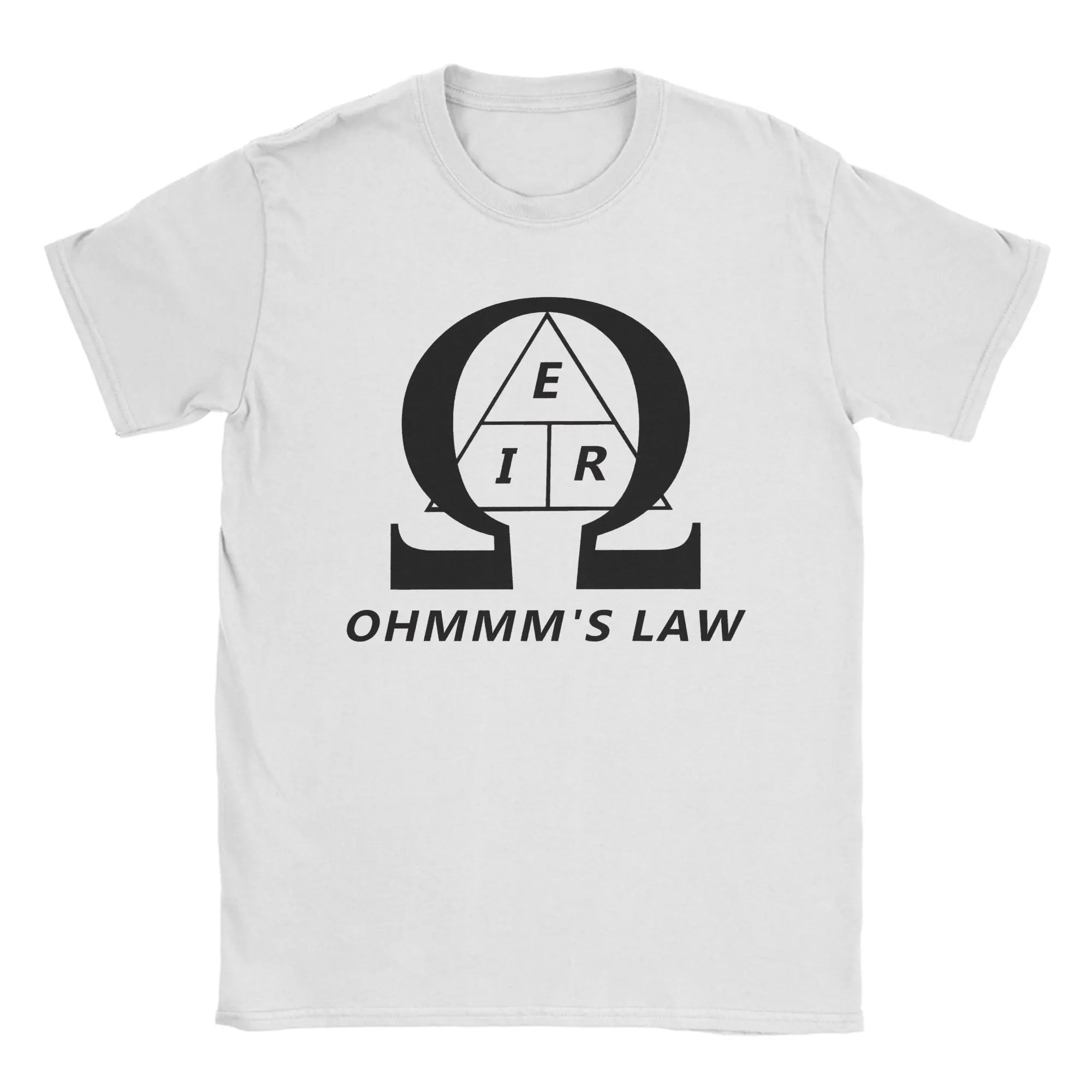 Ullzang Ohm's Law Drawing T Shirt Men Crewneck Short Sleeve Top Tee physics lover gift Cotton Summer Tops