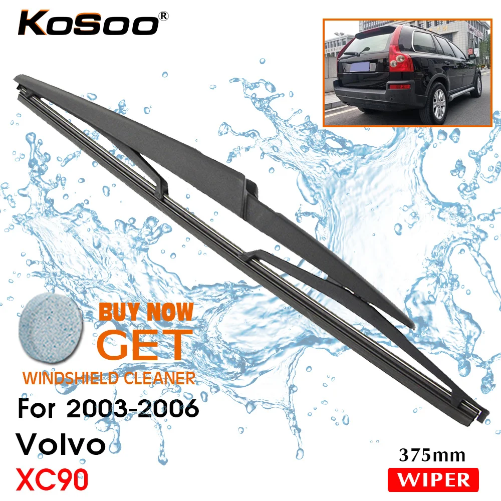 KOSOO Auto Rear Blade For VOLVO XC90,375 mm 2003-2006 Rear Window Windshield Wiper Blades Arm,Car Styling Accessories