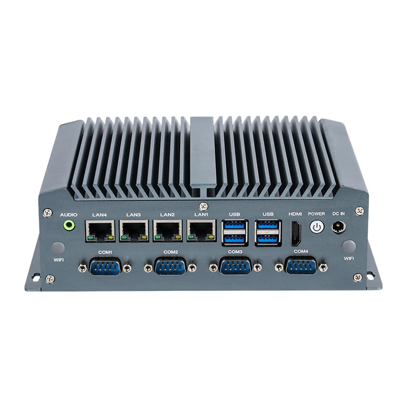 XCY Mini PC industrial i7-8565U 4x Intel i211AT Ethernet 6x COM 8x USB GPIO LVDS compatible con WiFi 4G Win10/11 entrada Linux DC9V-36V