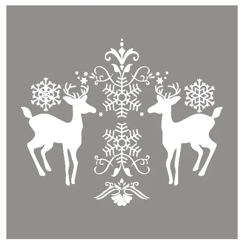 New Jargon New Year Decoration Two Deer Sticker Decal White