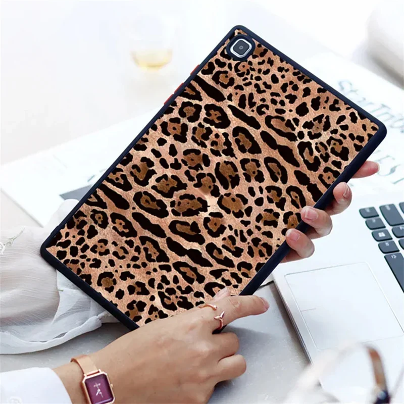 Für Samsung Tab A9 braun schwarz Leopard Fall A8 A7 S6 Lite 4. 0 S7 S8 S9 11 x200 T290 S7 Fe S8 Plus 10,4 Hart matt Tablet Cover