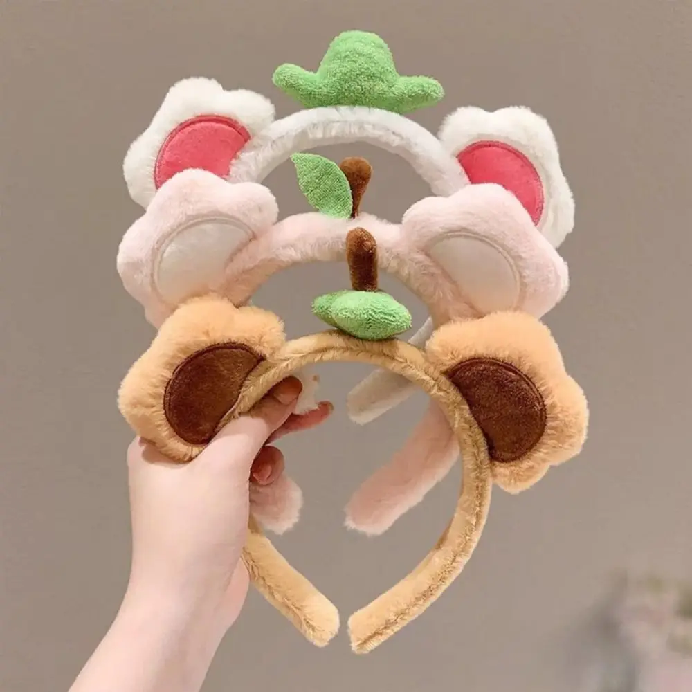 

New Cute Fruit Bear Ear Hair Hoop Wash Face Hair Accessories Plush Hairband Hair Clip Sweet Girl Headwear For Women Girls