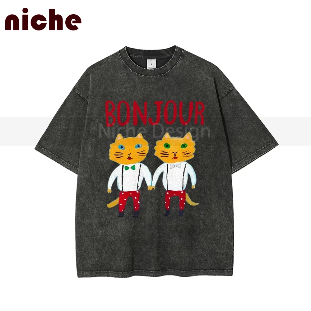 

100% Cotton Women's T-Shirt Fun and Cute French Pattern Letter Print T-Shirt High Quality Comfortable Soft Daily Wear Tee