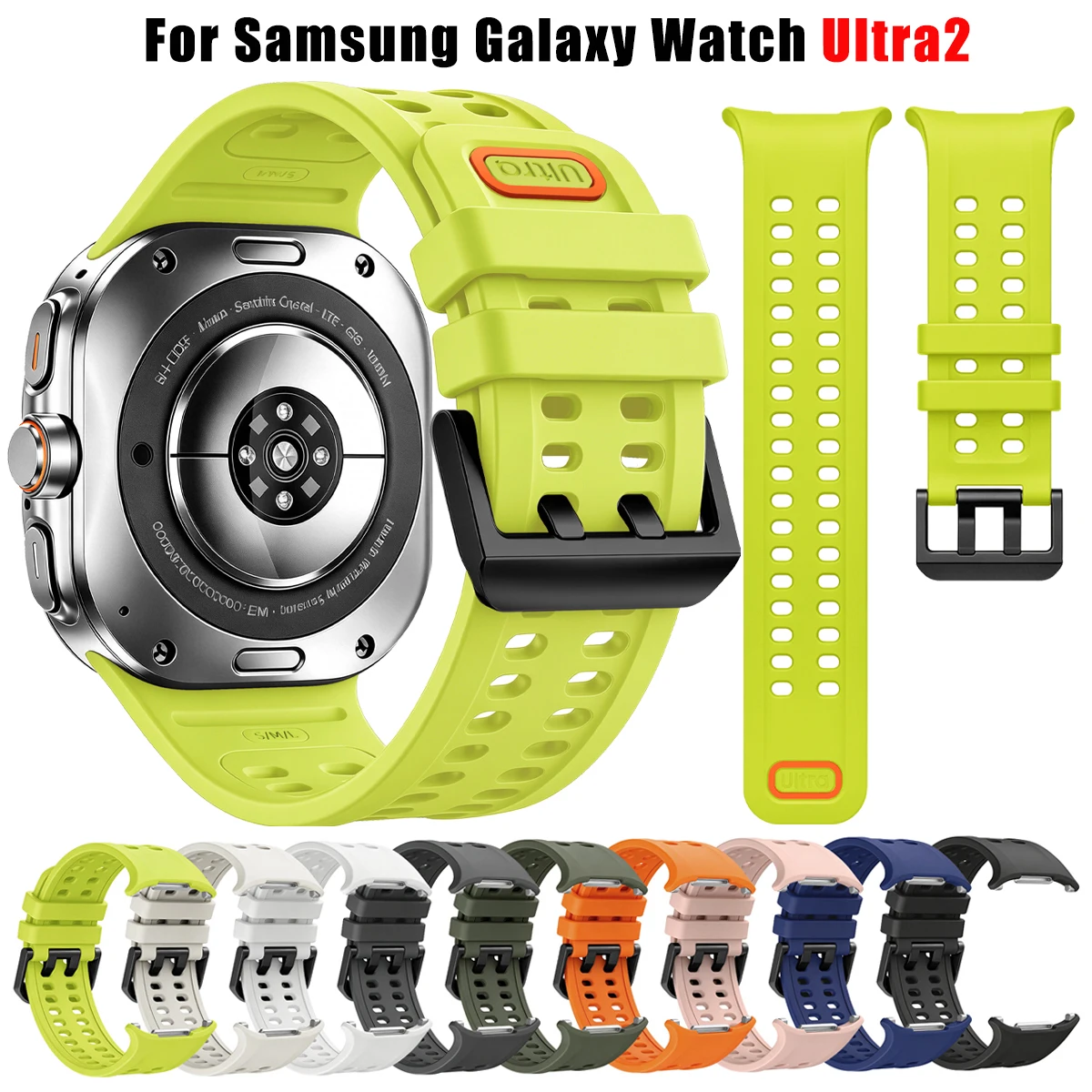 Sport Silicone Strap For Samsung Galaxy Watch Ultra 2 Smartwatch Band For Galaxy Watch Ultra 2025 2026 47mm 1:1Official Bracelet
