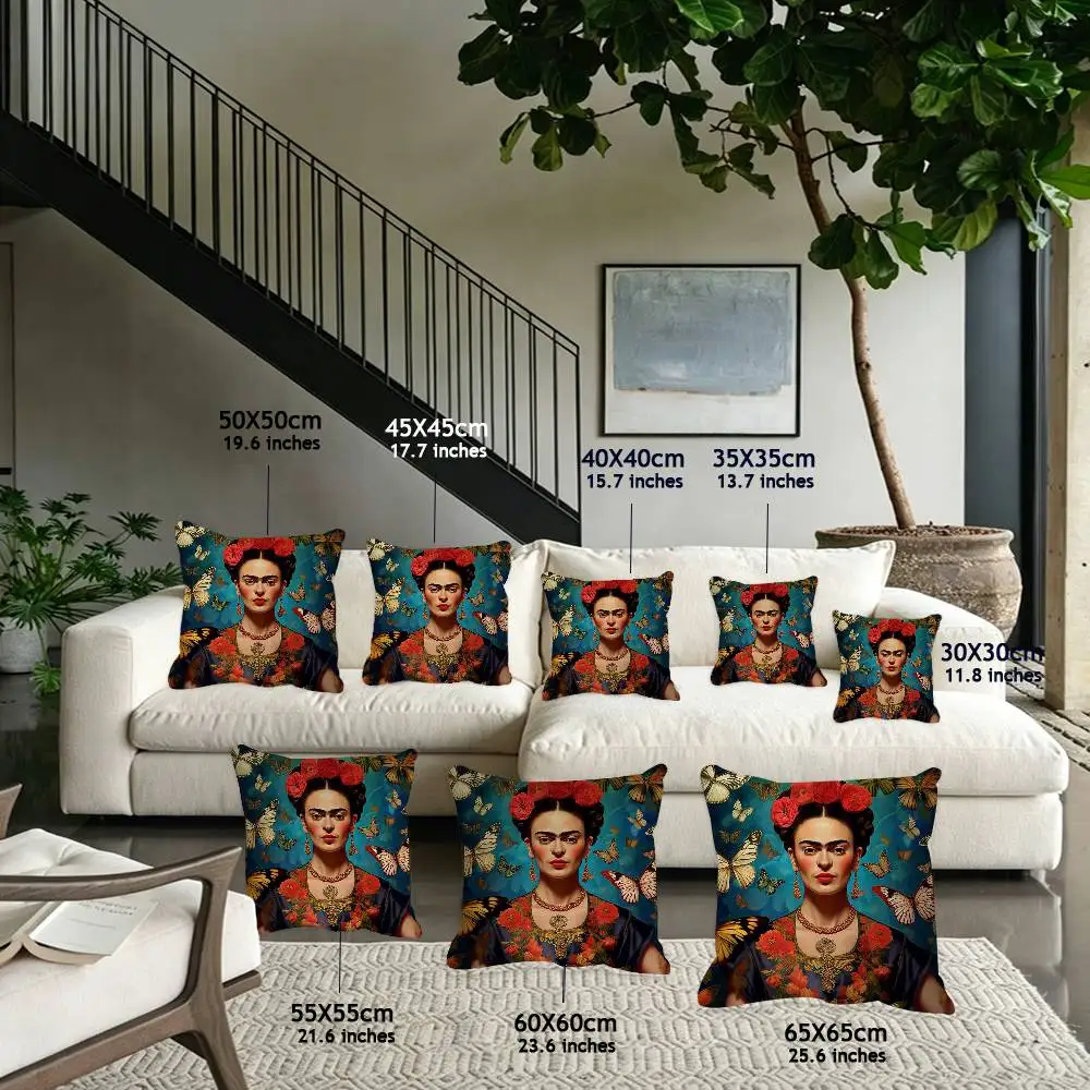 Anime F-Frida K-Kahlo Art Cushion Cover Inches Farmhouse Decor Home Throw Pillow Covers For Couch Decorations