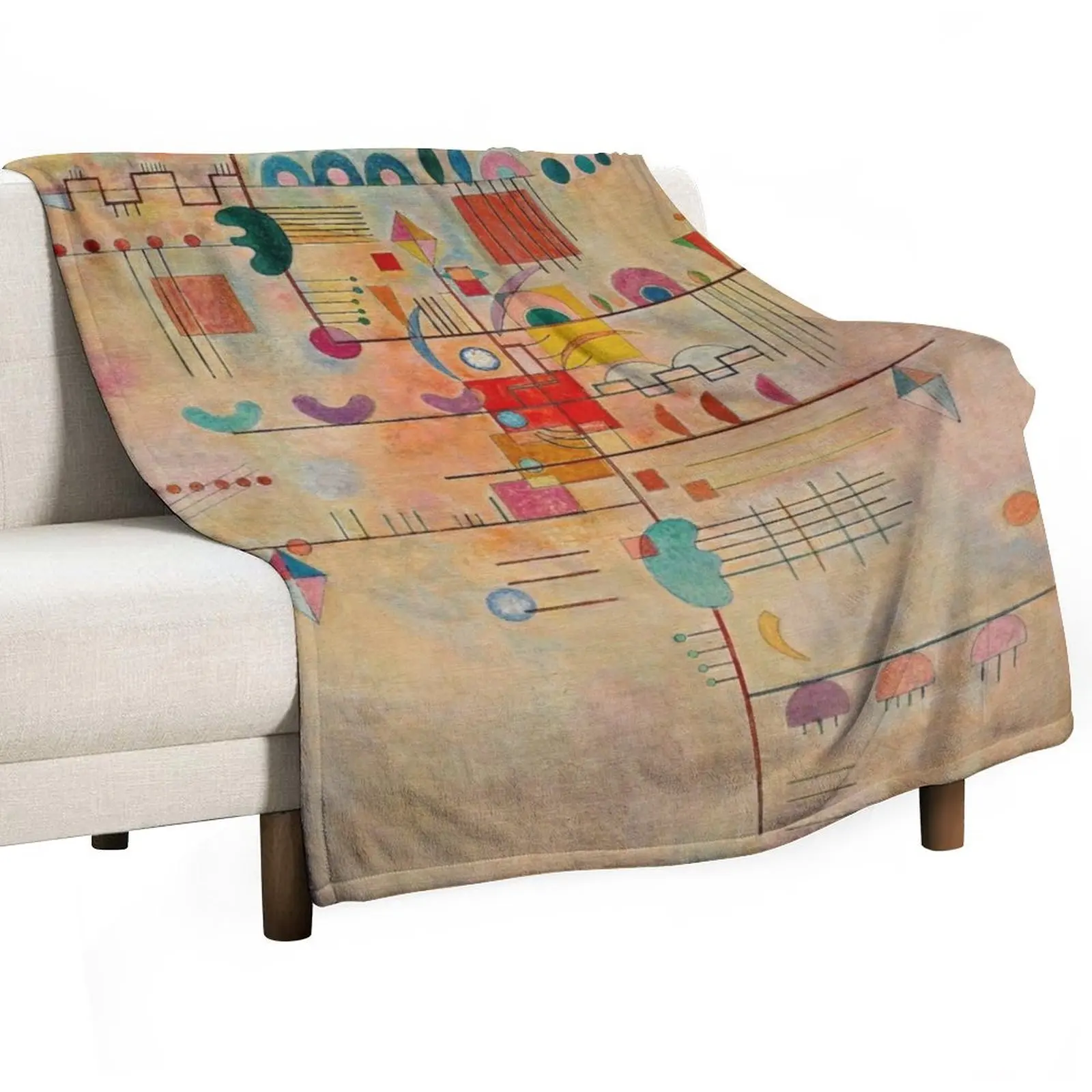 Kandinsky - Graceful Ascent, popular painting Throw Blanket Plush Thins Thermal Blankets