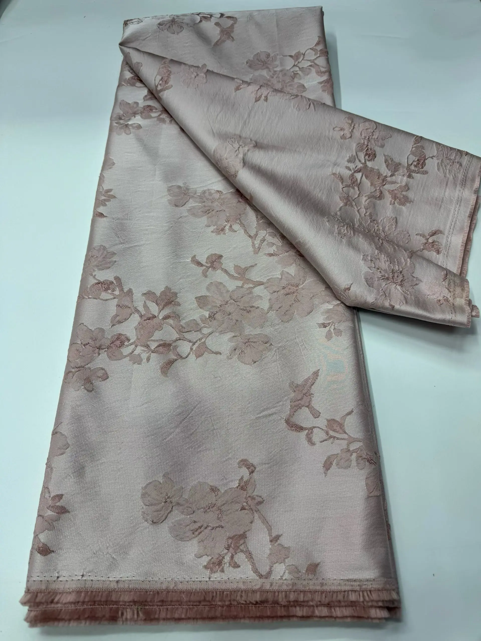 

New Arrival Pink Damask Brocade African Lace Fabric 2026 High Quality Jacquard Nigerian Lace Fabric For Women Dress Sew KCW2613