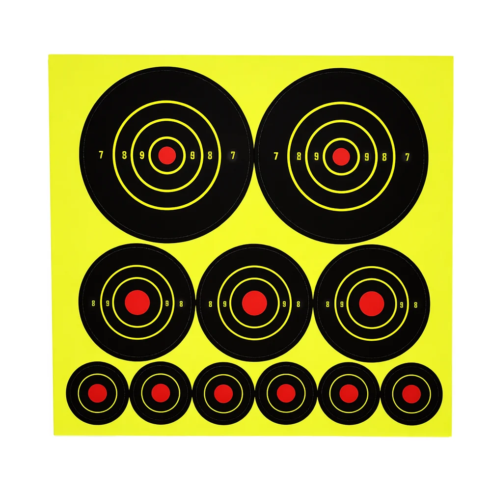 1", 2" & 3" combination Splatter Reactive Bullseyes self adhesive shooting stickers targets