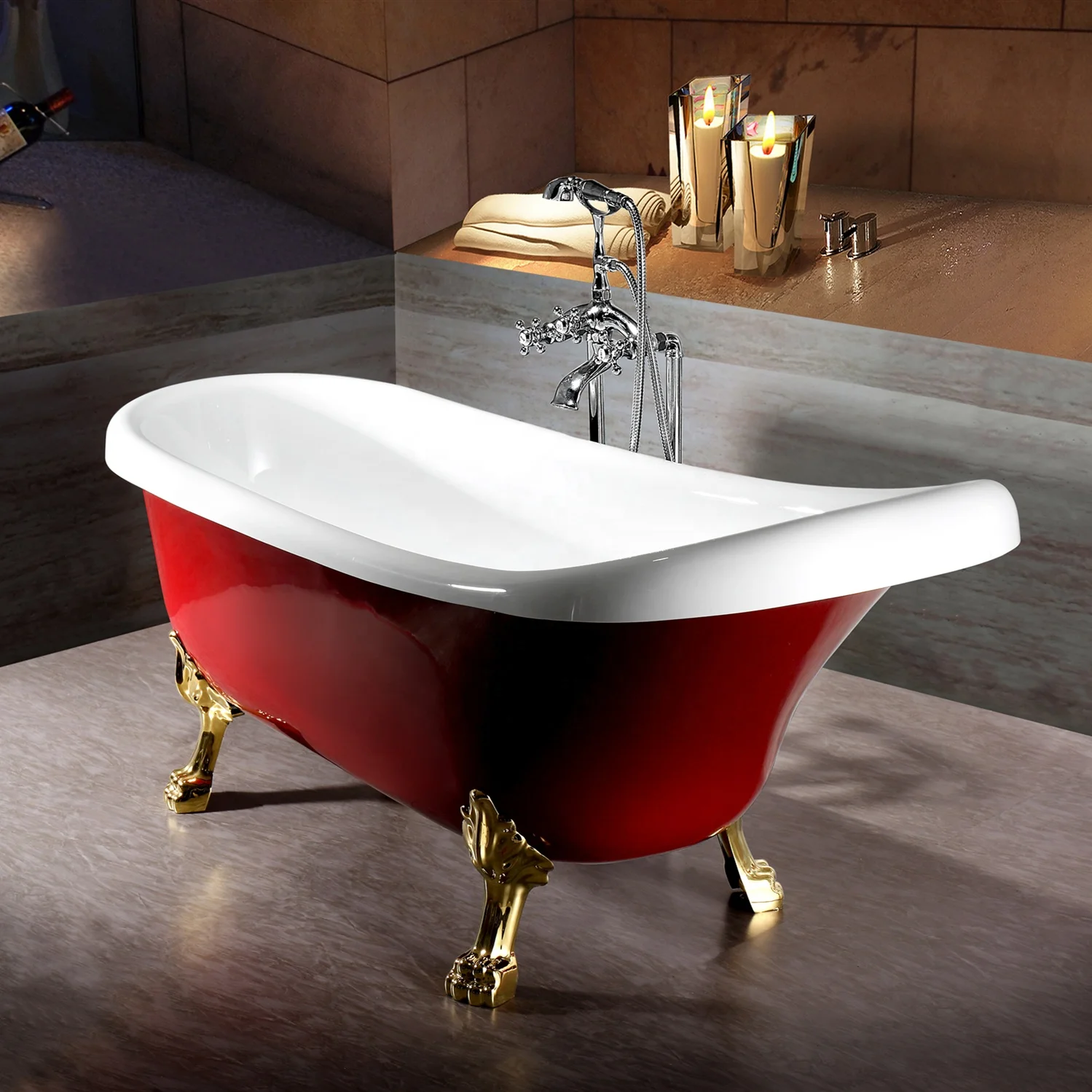

New Small Cheap Copper Clawfoot Sitting Acrylic Freestanding Bathtub