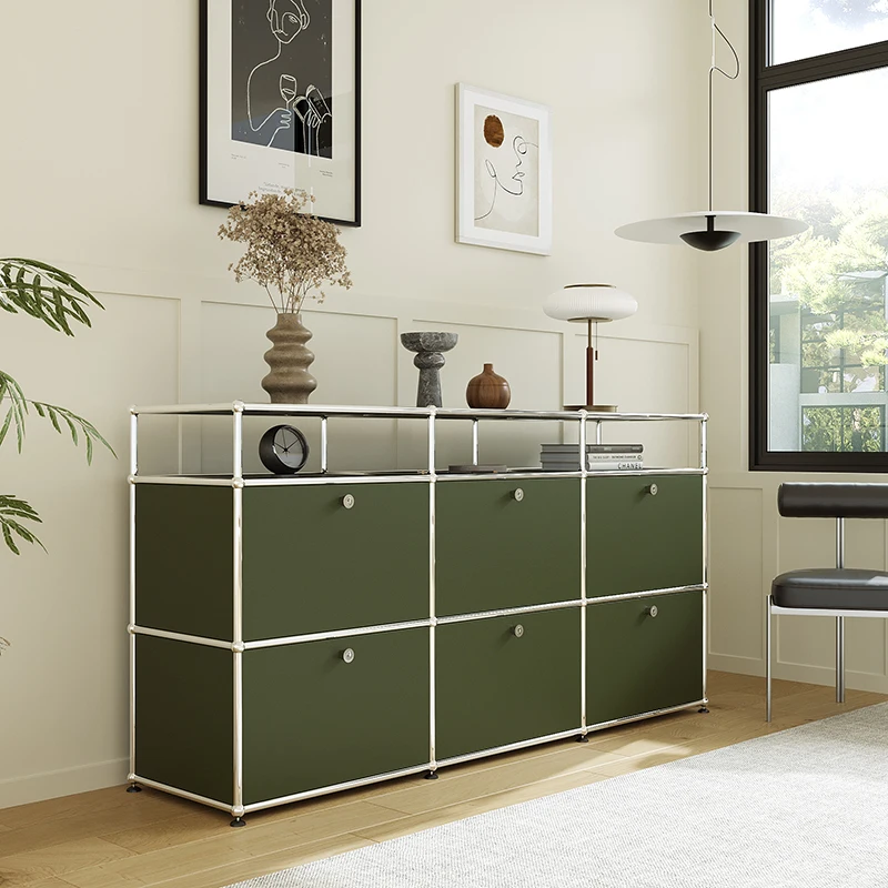 Modular Stainless Steel Storage Cabinet Rack Storage Locker Dresser Living Room Cabinets Bedroom Home Furniture Showcase - Image 4