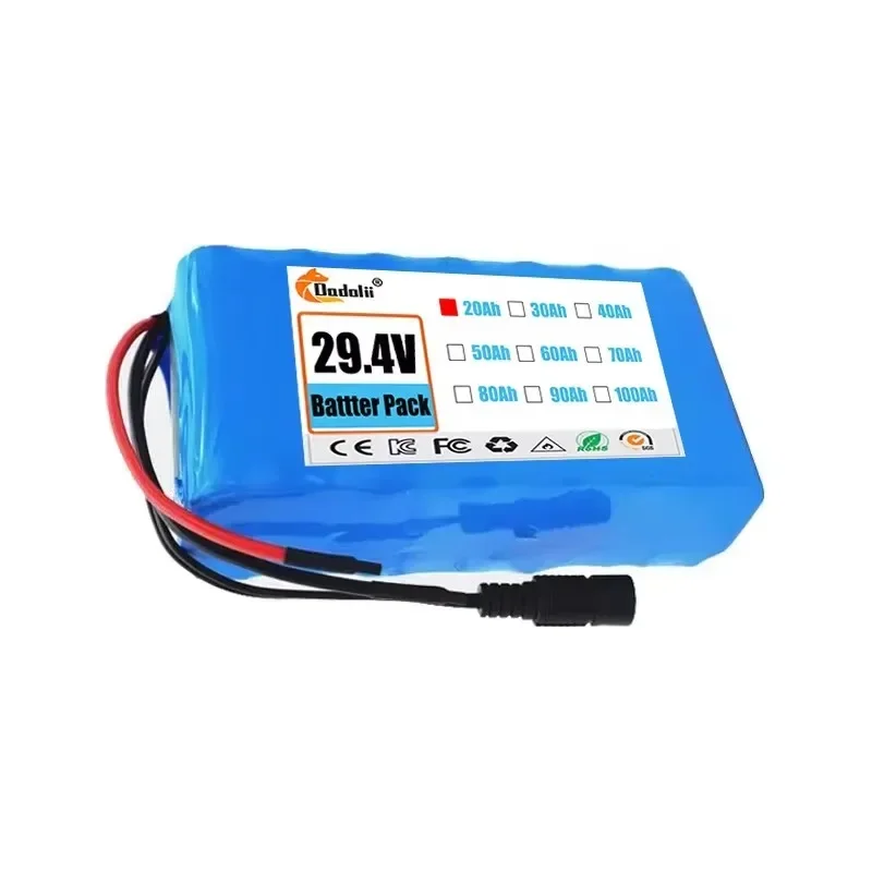 24V 7s2p 20Ah 18650 batería de iones de litio 29,4 v 20000mah bicicleta eléctrica silla de ruedas scooter batería + cargador