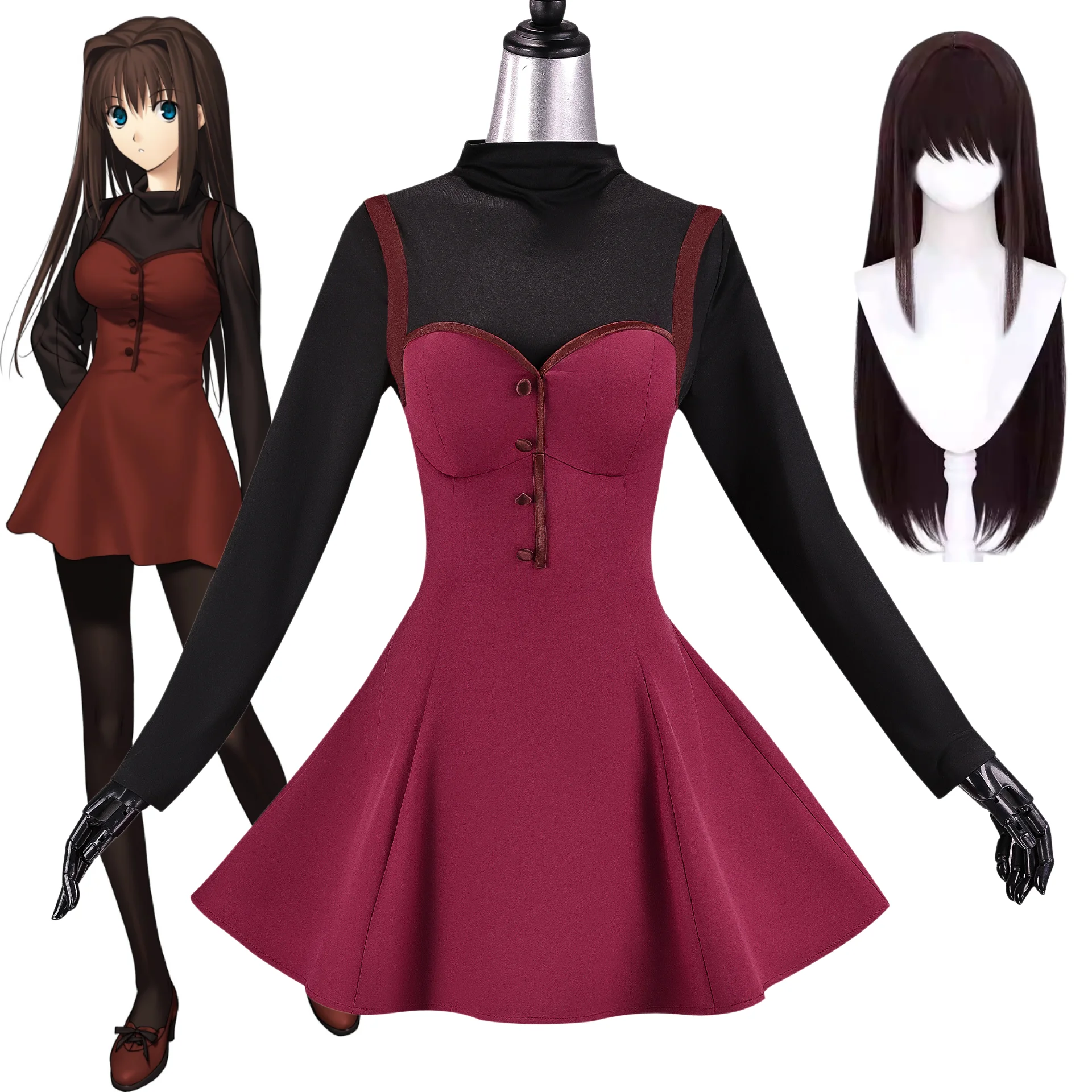 Disfraz de Aozaki Aoko, peluca de Anime WITCH ON THE HOLY NIGHT, Magic Gunner Miss Blue, ropa para fiesta de Carnaval, Halloween, cómic