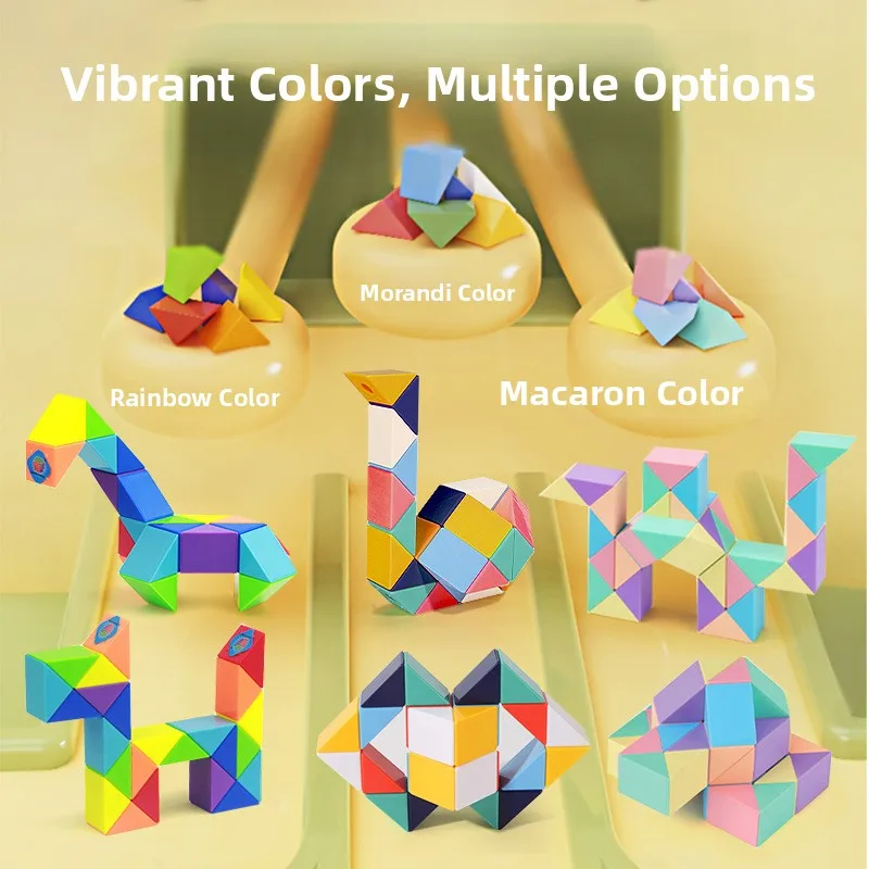 

Versatile Magic Ruler 24 Segments Kindergarten Thinking Training Intelligence Development Building Blocks Shape Shifting Cube...