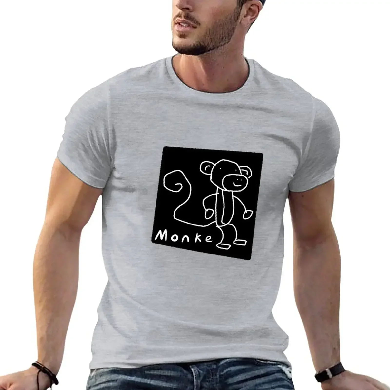 Monke (White) T-Shirt vintage clothes plus sizes anime t shirts rapper graphic tees T-shirts for men cotton