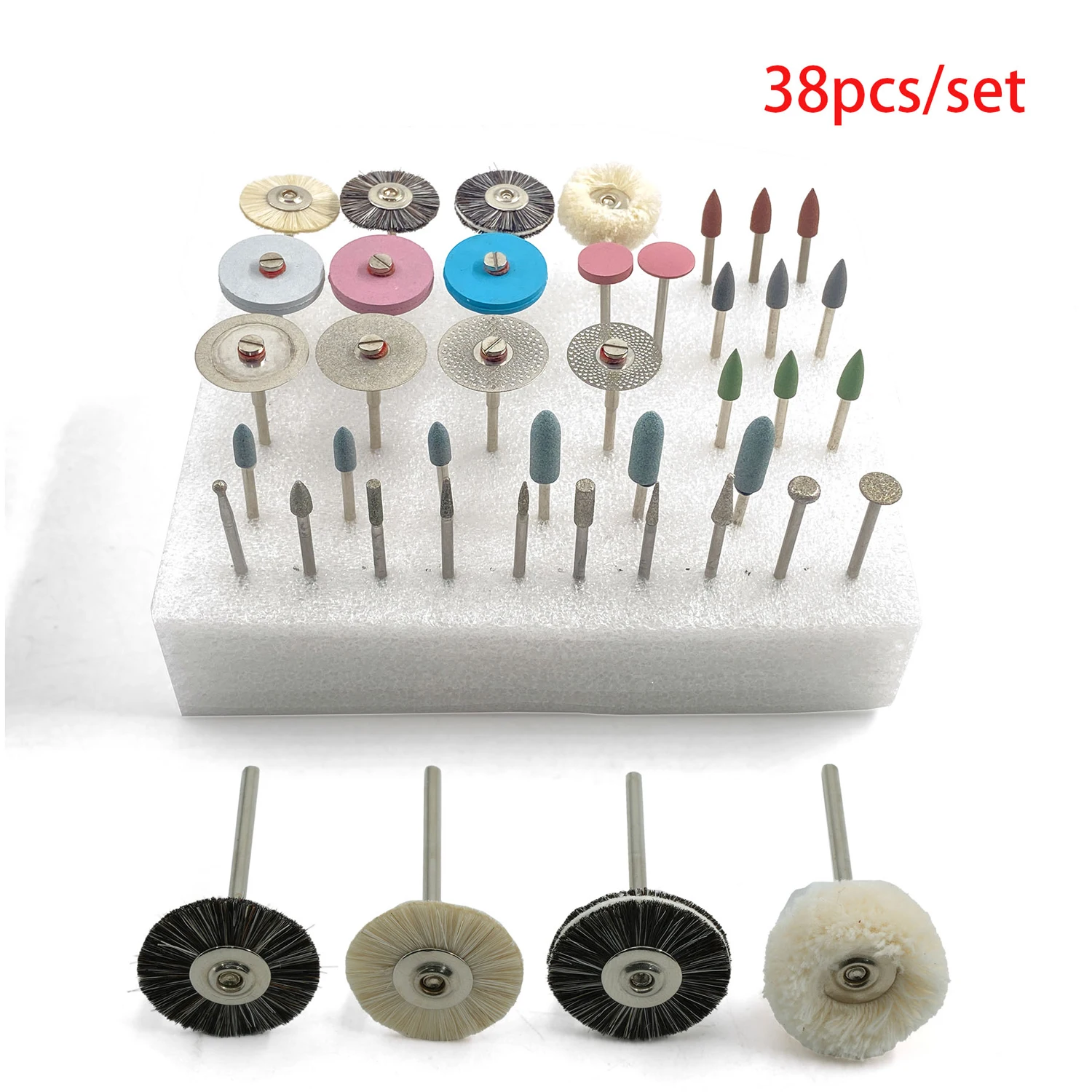 

38 шт./кор., набор для полировки стоматологической лаборатории, стоматологический искусственный элемент, керамический фарфоровый шлифовальный инструмент, стоматологический шлифовальный инструмент, инструменты для стоматолога