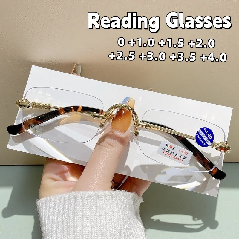

2025 New Fashionable Frameless Cut Edge Reading Glasses with Anti Blue Light and High-definition Reading Capabilities