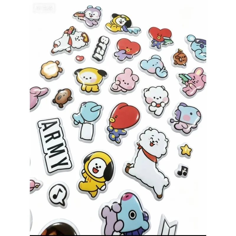 BT21 3D Bubble Stickers Cute Cartoon Stickers K-pop Idol Merch Stereo Decal for Phone & DIY view 6