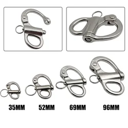 35mm 52mm 69mm 96mm 316 Stainless Steel Quick Release Boat Anchor Chain Eye Shackle Swivel Hook Snap Marine