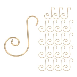 20Pcs Christmas Tree Hooks Hanging Pendants Christmas Decoration S-Shaped Metal Hook Home Party New Year Ornaments Hanger Hooks
