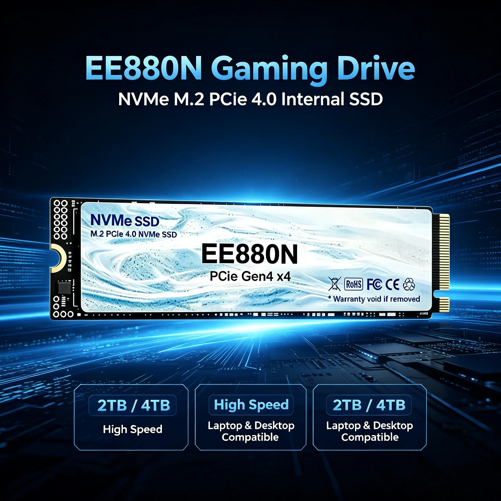 EE880N M.2 SSD Hard Disk 2TB 4TB  NVMe M2  SSD 500GB PCIe 4.0 Internal Solid State Drive For Laptop Desktop PC