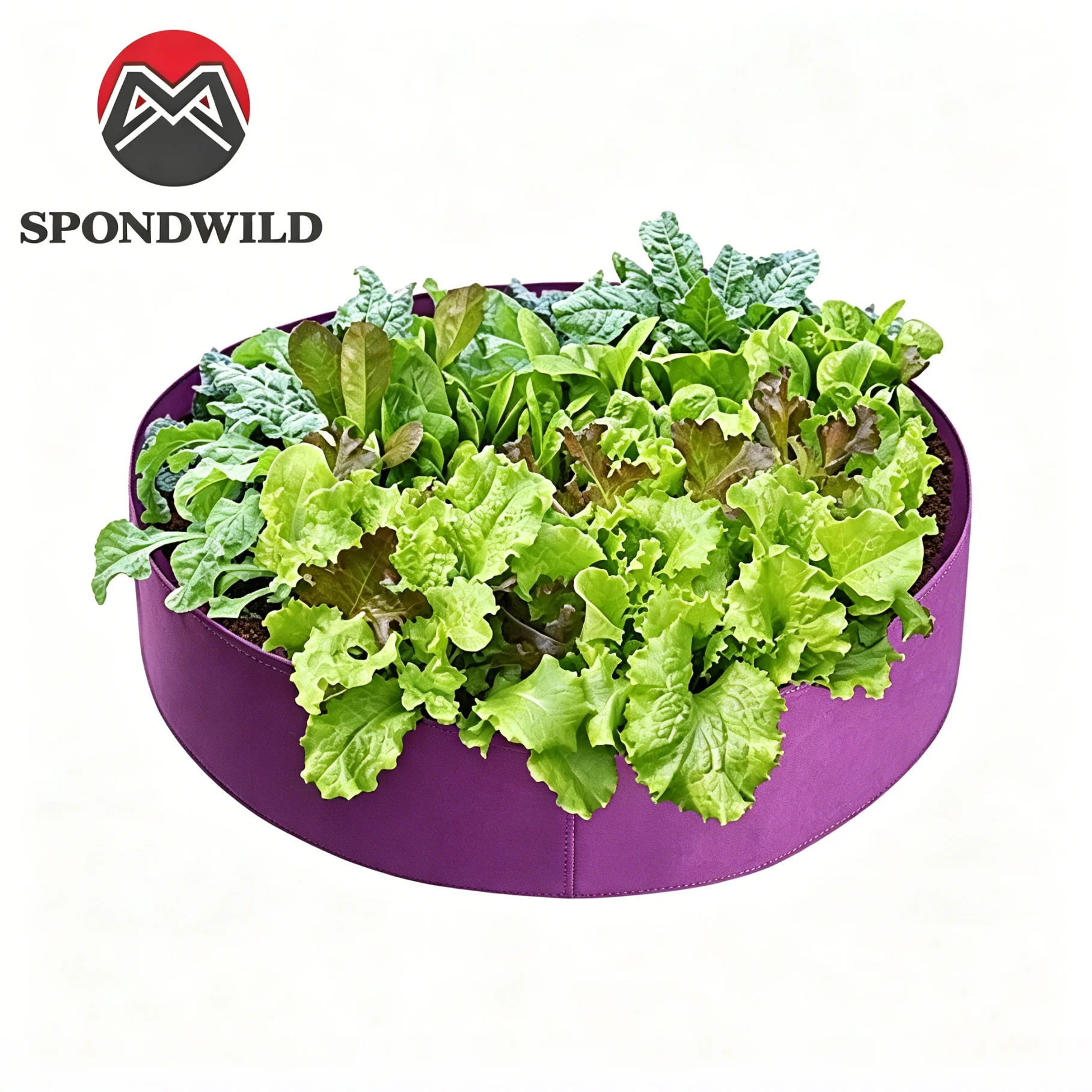 SPONDWILD 1/5Pcs Round Fabric Raised Garden Bed, 50×20cm Large Breathable Planting Grow Bag for Vegetables, Herbs and Flowers