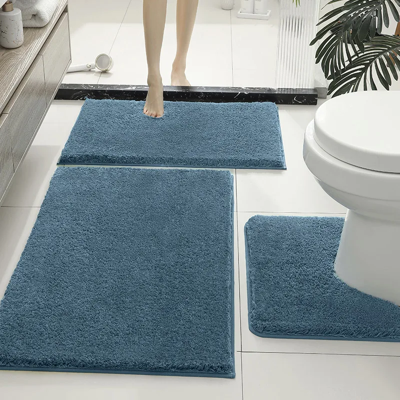 

Набор из 3 ковриков для ванной комнаты: впитывающий коврик, коврик для умывальника, U-образный коврик для туалета, нескользящий коврик для душа, придверный коврик