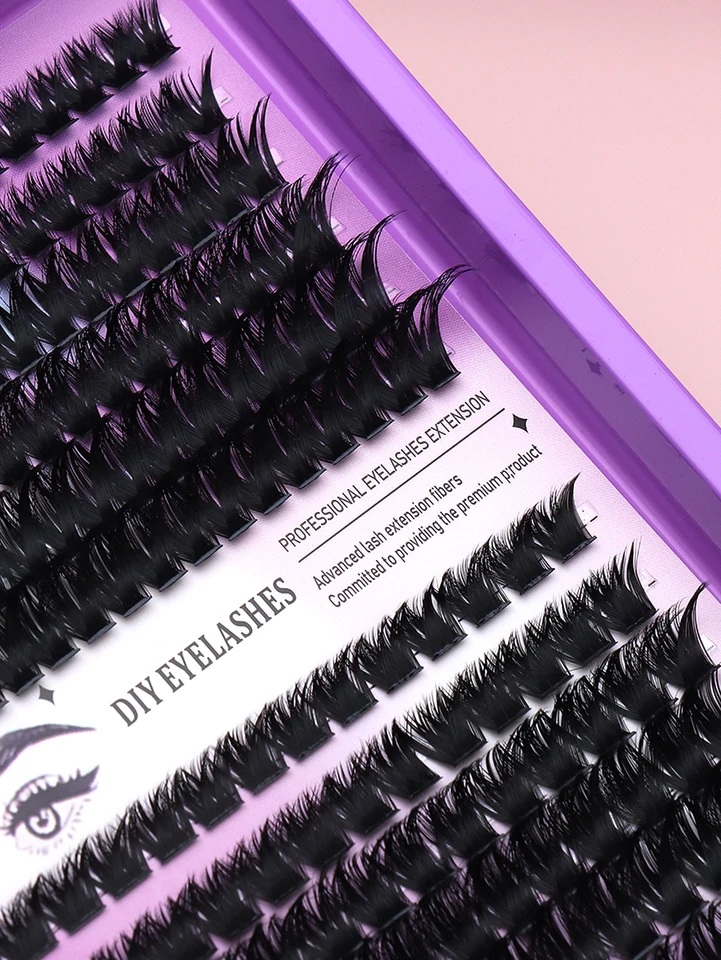 192 piezas de extensiones de pestañas C curl negro estilo DIY, divertidas, 3D visón, naturales y gruesas 2